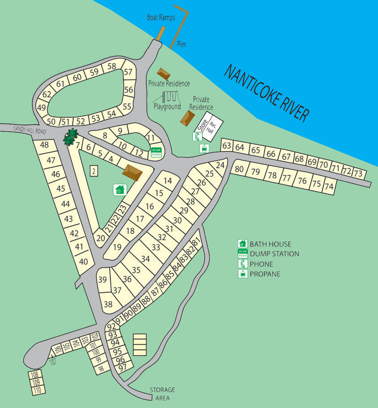 Sandy Hill Family Camp Map